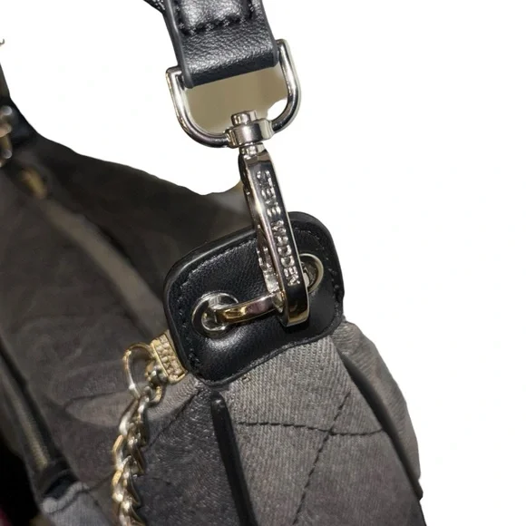 Steve Madden | NWOT Quilted Denim Crossbody + Wallet | Grey/Black - Picture 15 of 15